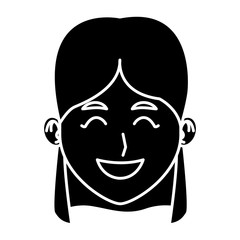 Young woman face cartoon