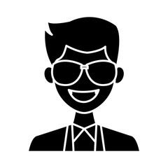 Young man with elegant clothes and sunglasses