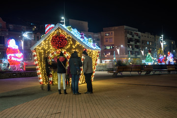 Novi Sad, Serbia December 16, 2017: Freedom Square decorated with New Year's Eve