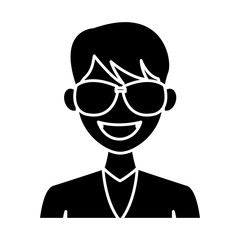 Young man with elegant clothes and sunglasses