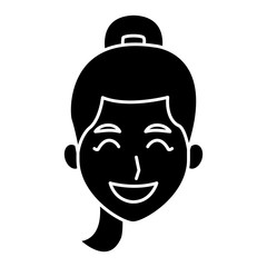 Young woman face cartoon