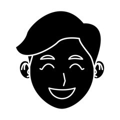 Young man face cartoon