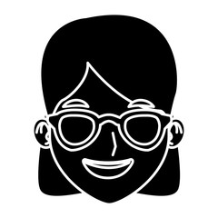 Woman with sunglasses cartoon