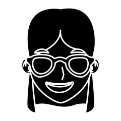 Woman with sunglasses cartoon