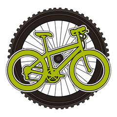 sport bicycle with wheel vector illustration design