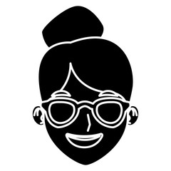 Woman with sunglasses cartoon