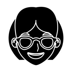 Woman with sunglasses cartoon