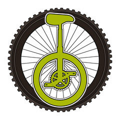 monocycle race with wheel vector illustration design