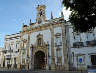 Arco da Vila in Faro old town, Algarve, south of Portugal
