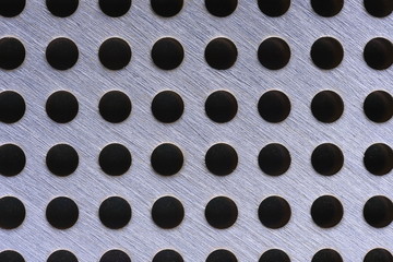 Close up of metal background texture with holes