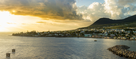 Basseterre, St Kitts at sunset.