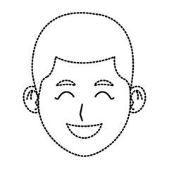 Young man face cartoon