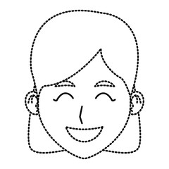 Young woman face cartoon