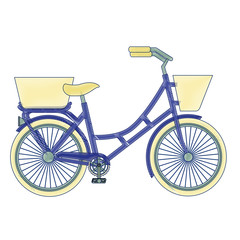 antique bicycle with basket vector illustration design