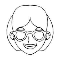 Woman with sunglasses cartoon