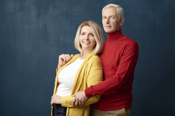 Loving senior couple together