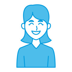 Young woman profile cartoon