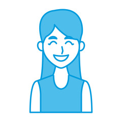 Young woman profile cartoon