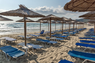 Seascape of Sarti Beach at Sithonia peninsula, Chalkidiki, Central Macedonia, Greece