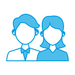 Elegant couple avatar cartoon