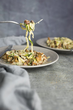 Vegan Paleo Mushroom Zoodles (Zucchini Noodles)