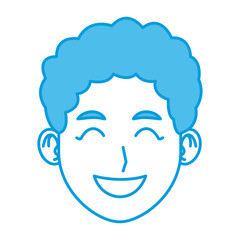 Young man face cartoon