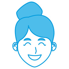 Young woman face cartoon