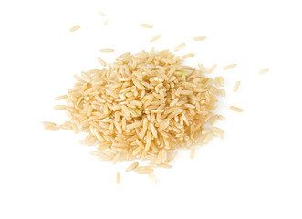 brown rice isolated on white