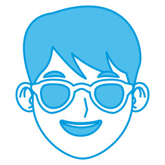 Man with sunglasses face