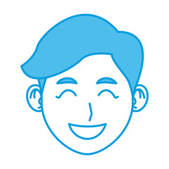 Young man face cartoon
