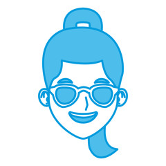 Woman with sunglasses cartoon