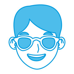 Man with sunglasses face
