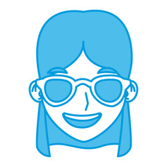 Young woman face cartoon