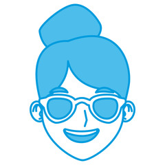 Young woman face cartoon