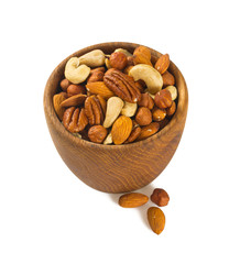 mixed nuts isoalted on white