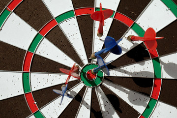 Darts and dartboard arrow game
