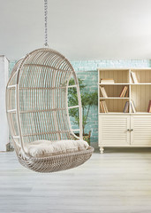 modern home design swing chair bamboo style