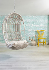 bamboo chair swing style with penthouse design upstairs decoration