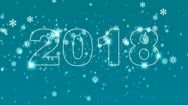 High quality set New Year animation. Text 2017 switches to 2018 . Happy new year concept. 