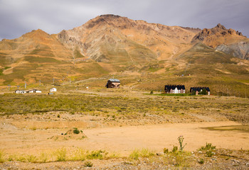 View of town of Las Lenas, Patagonia, Argentina