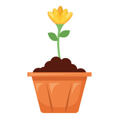 beautiful flower in pot vector illustration design