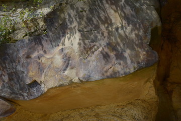 Large Sandstone Boulder - Close up photograph of a large boulder made of sandstone.