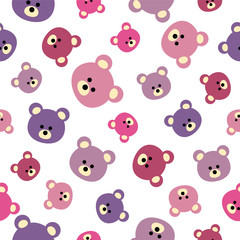 Fototapeta premium Seamless vector pattern - flat bears