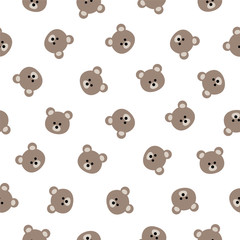 Fototapeta premium Seamless vector pattern - brown bears