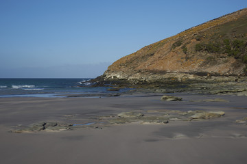 Sandy beach at The Neck on Saunders Island in the Falkland Islands