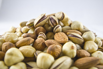 A Hill from Several Nuts on White Background Isolated
