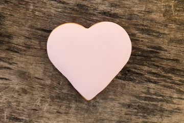 Fototapeta premium Heart shaped cookies for valentine day on rustic wooden table