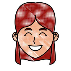 Young woman face cartoon