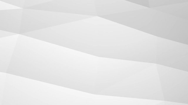 Abstract white cg polygonal crystal surface. Geometric poly silver triangles motion background.