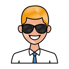 Young man with elegant clothes and sunglasses